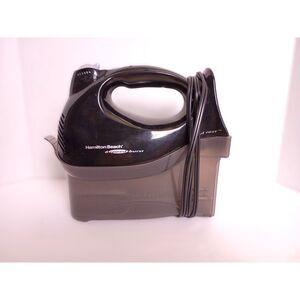 Hamilton Beach 6 Speed Electric Hand Mixer Snap-On Case 3 Attachments Black